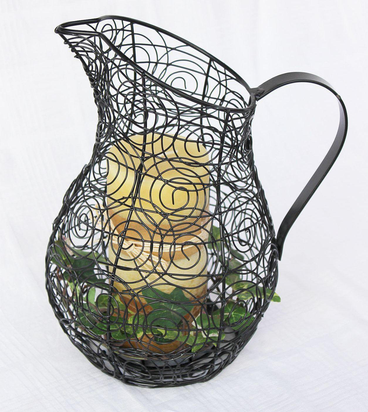 KERZENSTÄNDER Kanne 26cm - Schwarz, Metall (18/26/18cm)