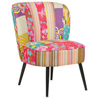 FOTEL Patchwork többszínű/fekete Voss - lila/sárga, textil (60/76/52cm) - Beliani