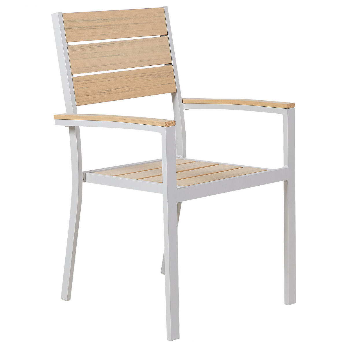 GARTENSTUHL 4er-Set Kunstholz beige Prato - Beige, Kunststoff (57/90/57cm) - Beliani
