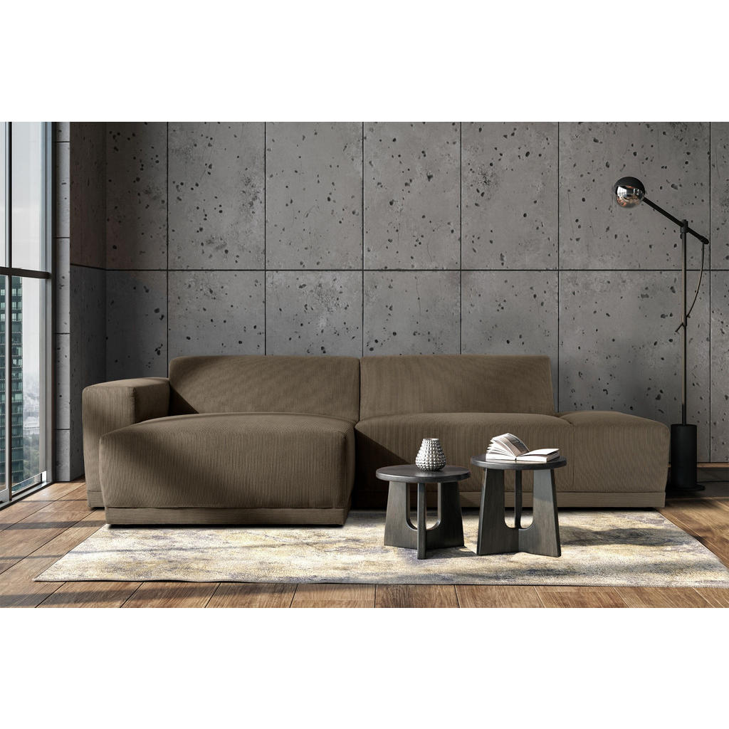 Thumbnail - Konsimo® Ecksofa-Links, Braun, Textil, 5-Sitzer, L-Form,L-Form, 280x160 cm, Hergestellt in Europa, Made in Europe, Wohnz...