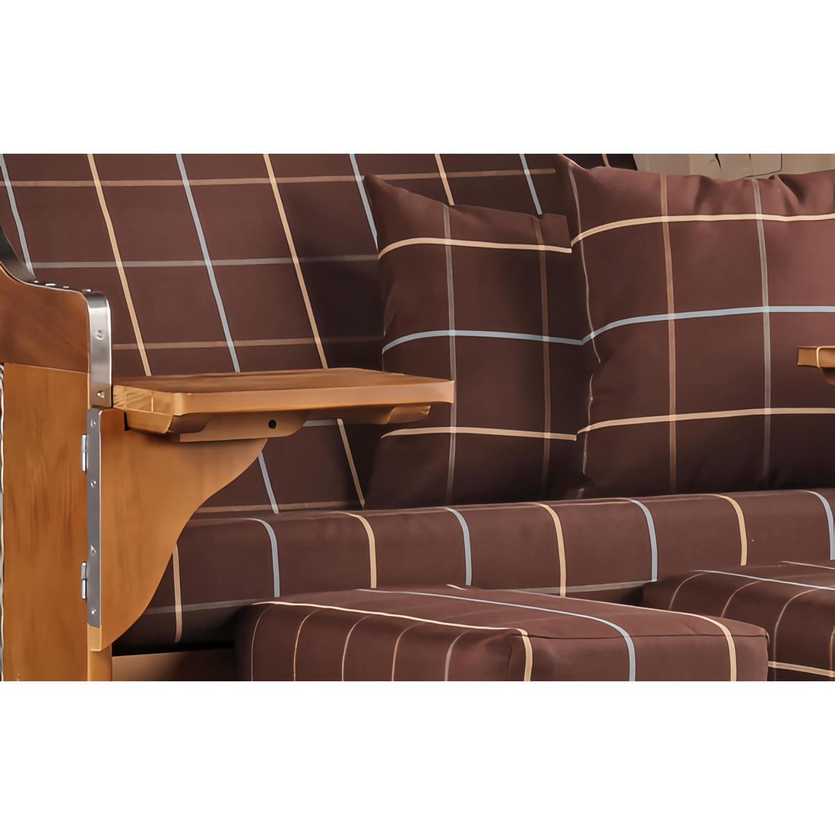 STRANDKORB Schleswig Pinie 2-Sitzer - Braun, Metall (120/160/80cm) - Mr. Deko