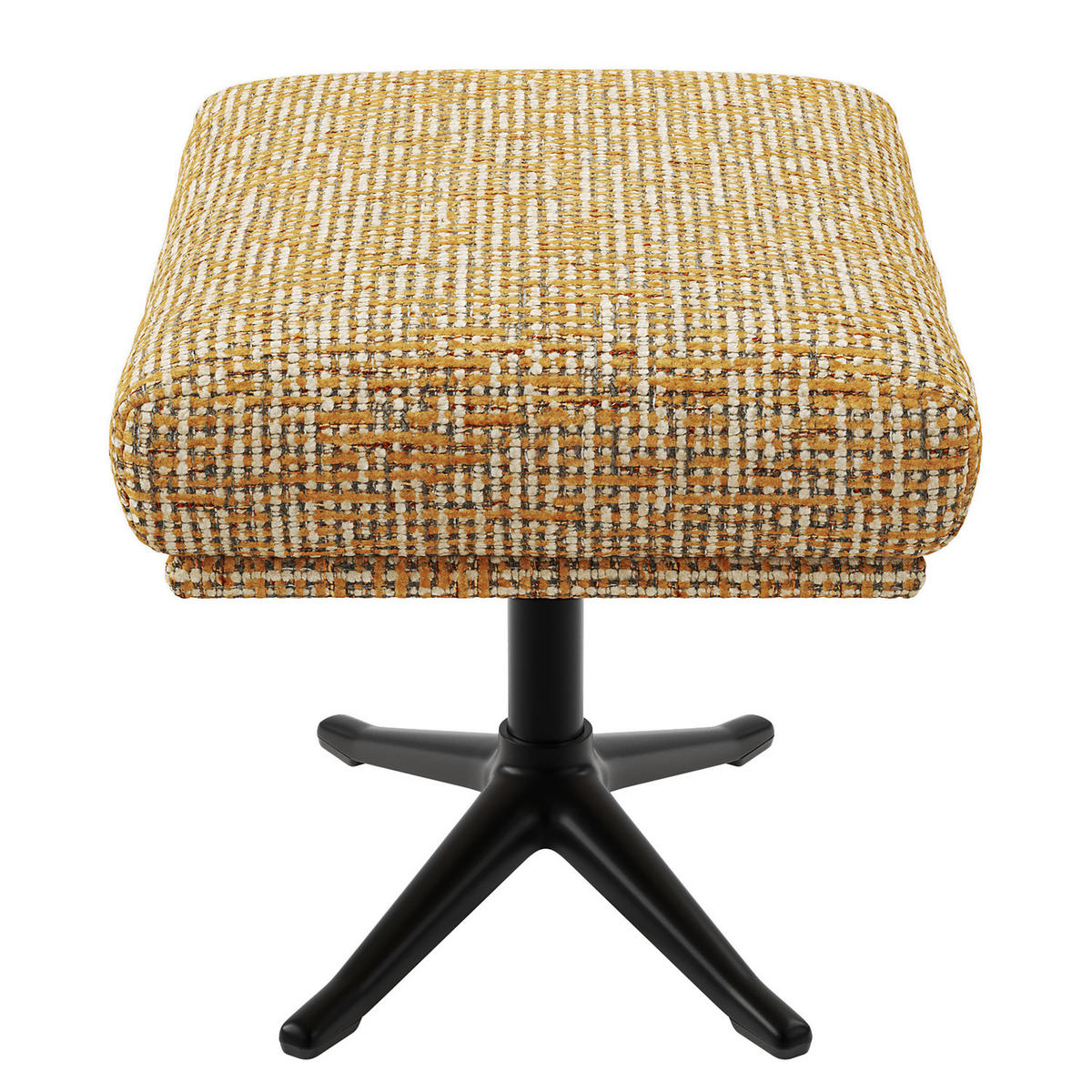 HOCKER mit Kreuzfuß - Schwarz/Honig, Textil/Metall (54/41/41cm) - home24