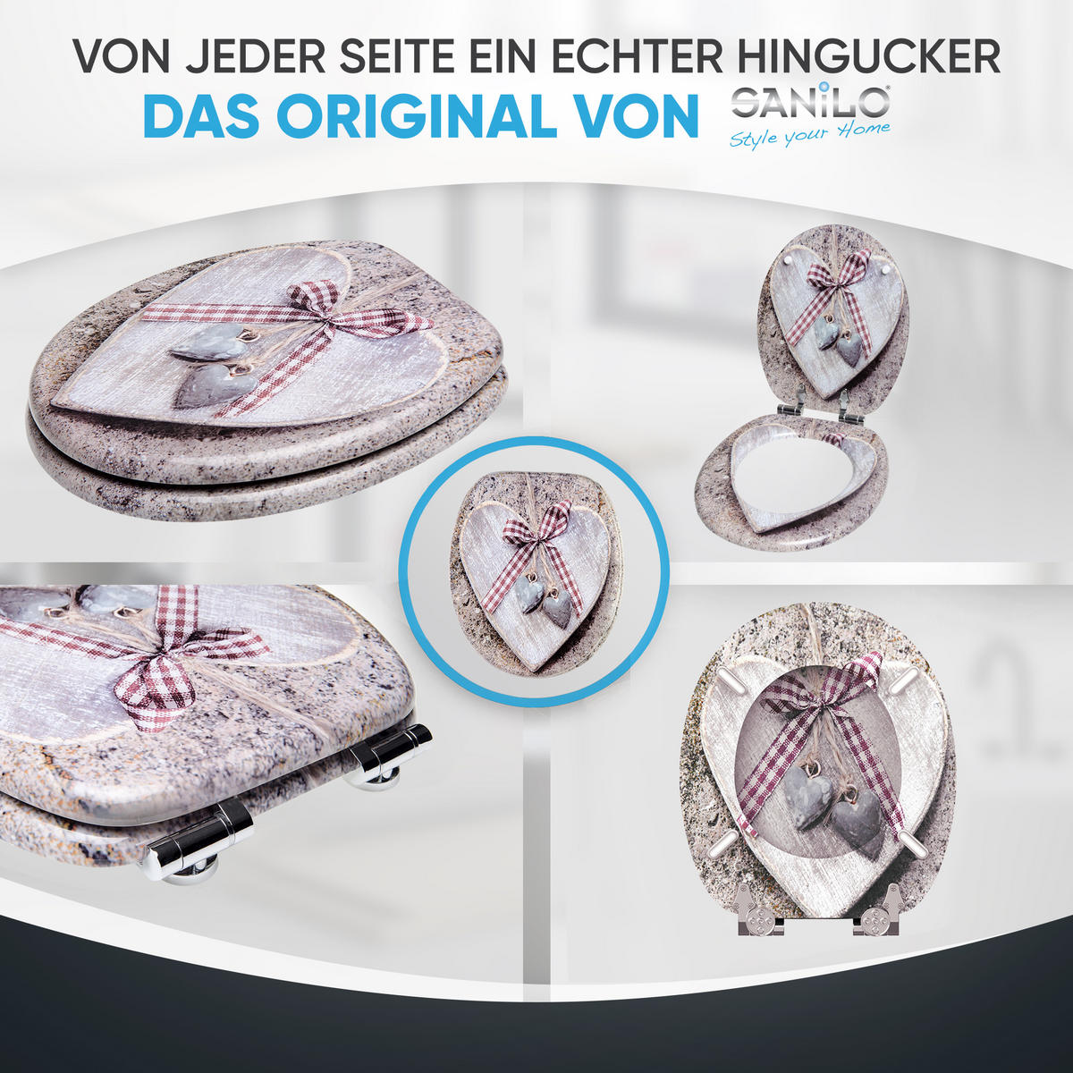 WC-SITZ mit Absenkautomatik Bavaria - Braun, Holzwerkstoff (38/6/47cm) - Sanilo