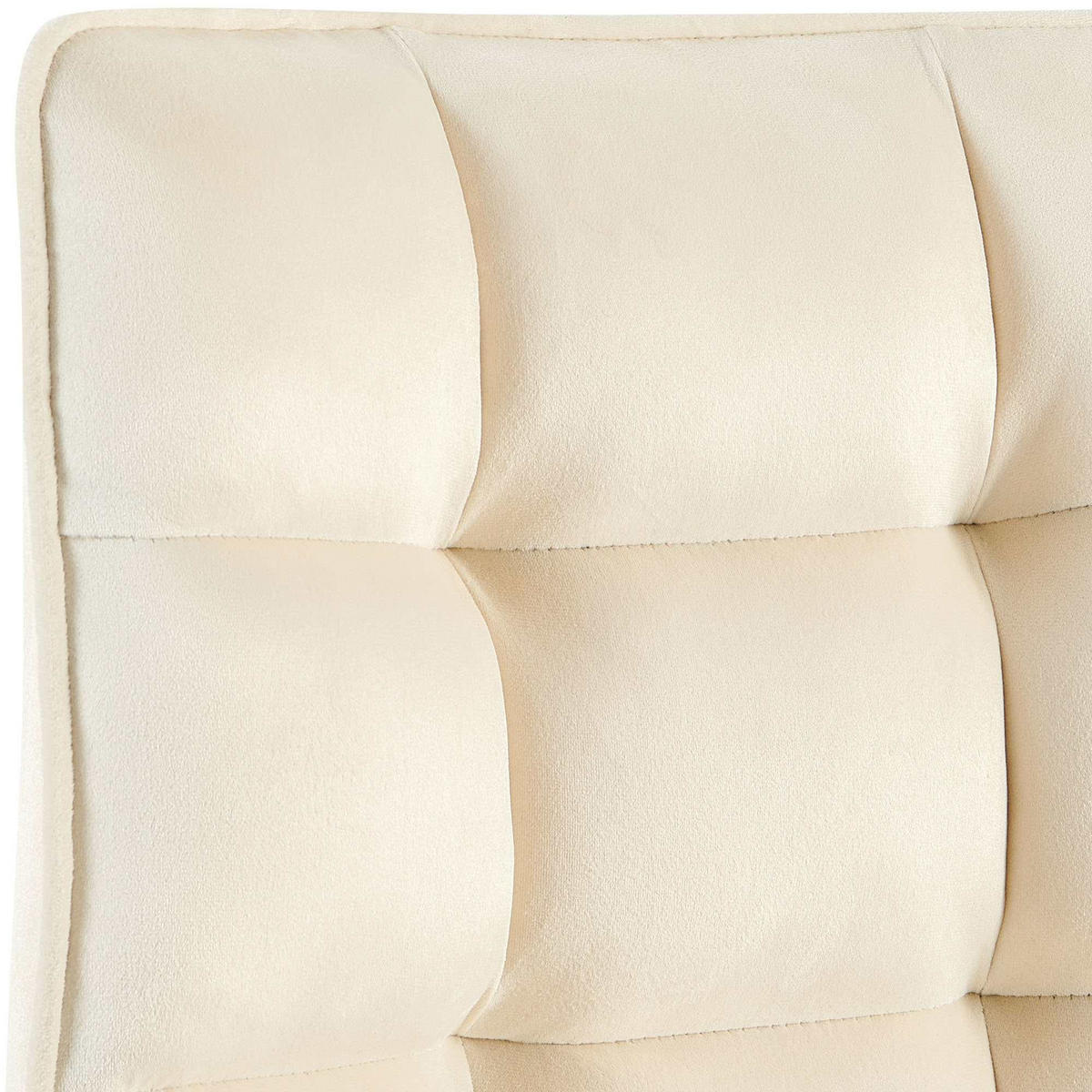 STUHL 2er Set Samt Creme - Creme/Schwarz, Textil/Metall (58/84/57cm) - CLP