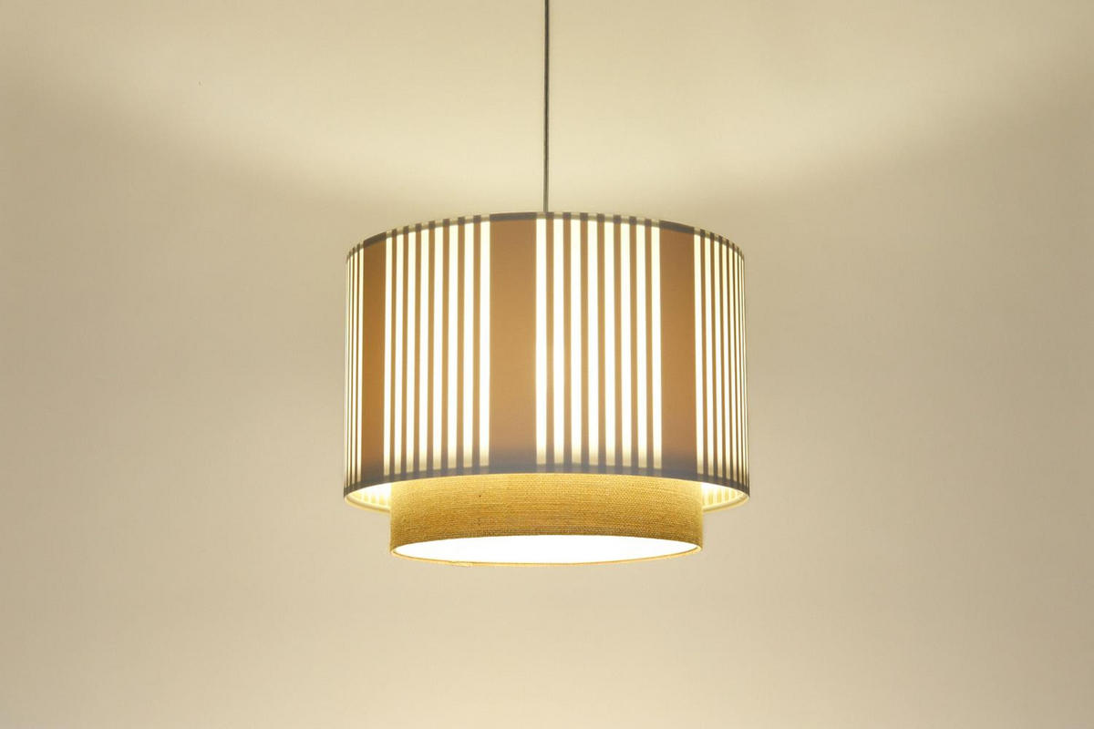 HÄNGELEUCHTE Weiß 50/106 cm - Weiß/Braun, Kunststoff (36/0.6/106cm) - ONZENO