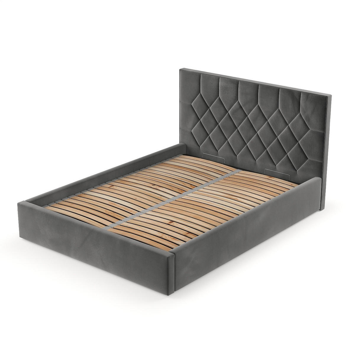 POLSTERBETT Brisa 140/200 cm Grau im Kronos Stoff - Schwarz/Naturfarben, Holz/Holzwerkstoff (140/200cm) - AltaBeds