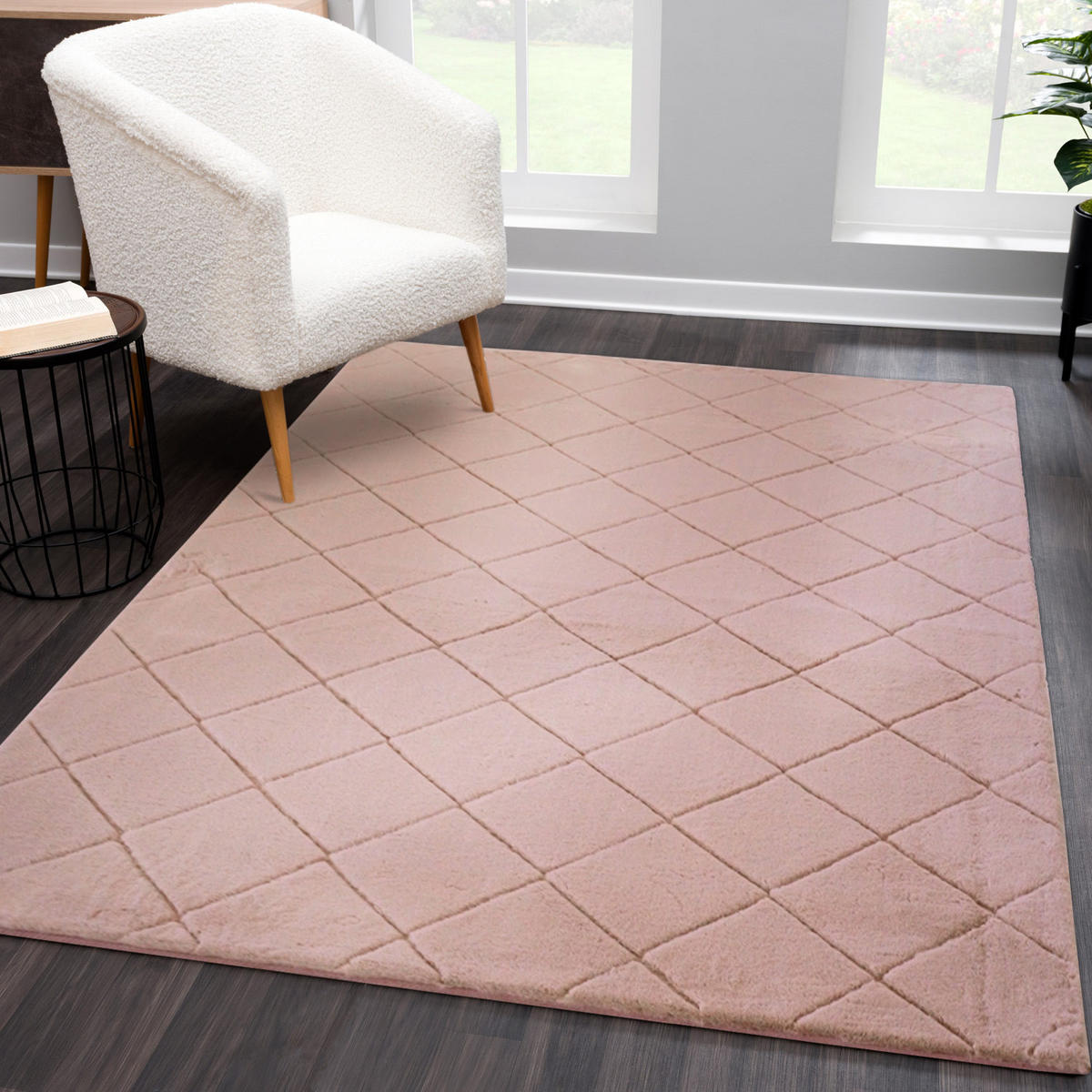 HOCHFLOR-TEPPICH Moment 600 Puderrosa 80x150 cm - Rosa, Textil (80/150cm) - carpet city