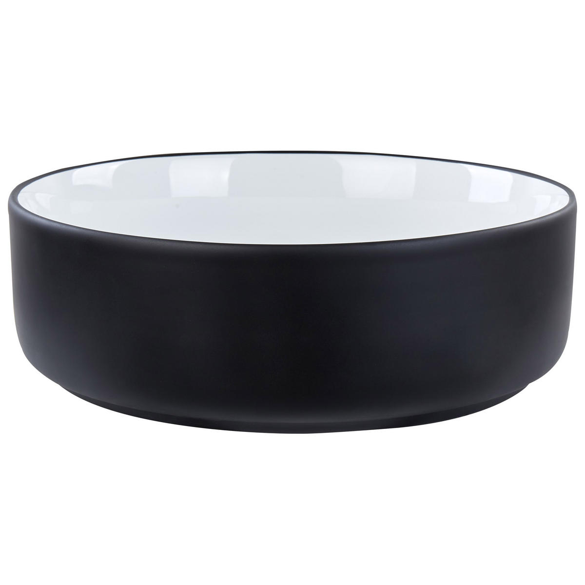 AUFSATZWASCHBECKEN Schwarz/Weiß 36 cm Keramik Calig - Schwarz/Weiß, Keramik (36/12/36cm) - Beliani