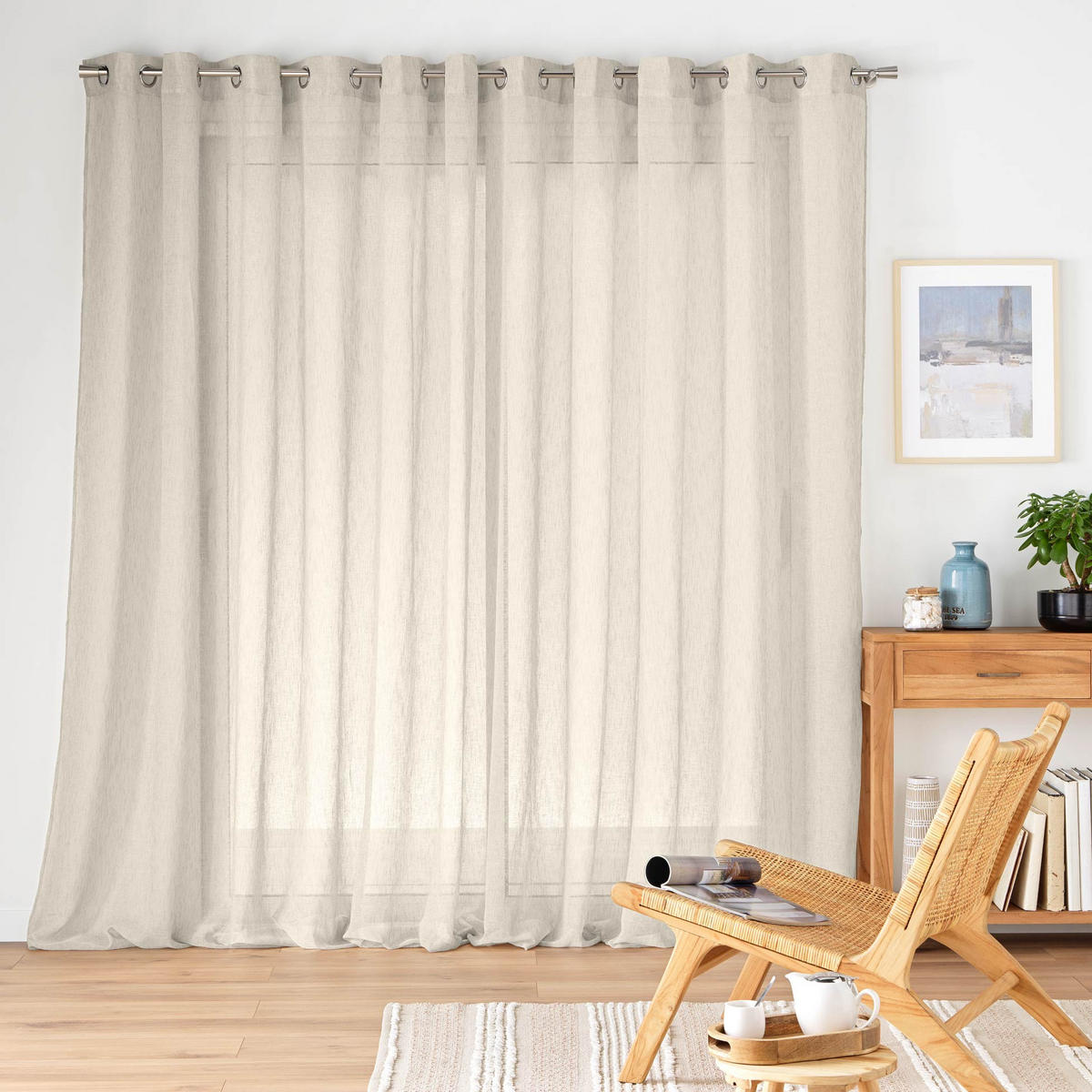 VORHANG Carlin Leinenoptik - Beige, Textil (240/400cm) - Douceur d´intérieur