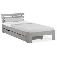 HOLZBETT mit Stauraum 90/200 cm grau - Grau, Holz (90/200cm) - Homestyle4u