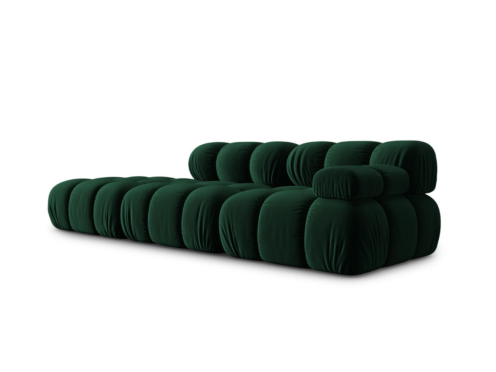 MODULARES-SOFA links Bellis aus Samt flaschengrün 4 Sitzplätze - Grün, Textil (94/63/282cm) - Micadoni