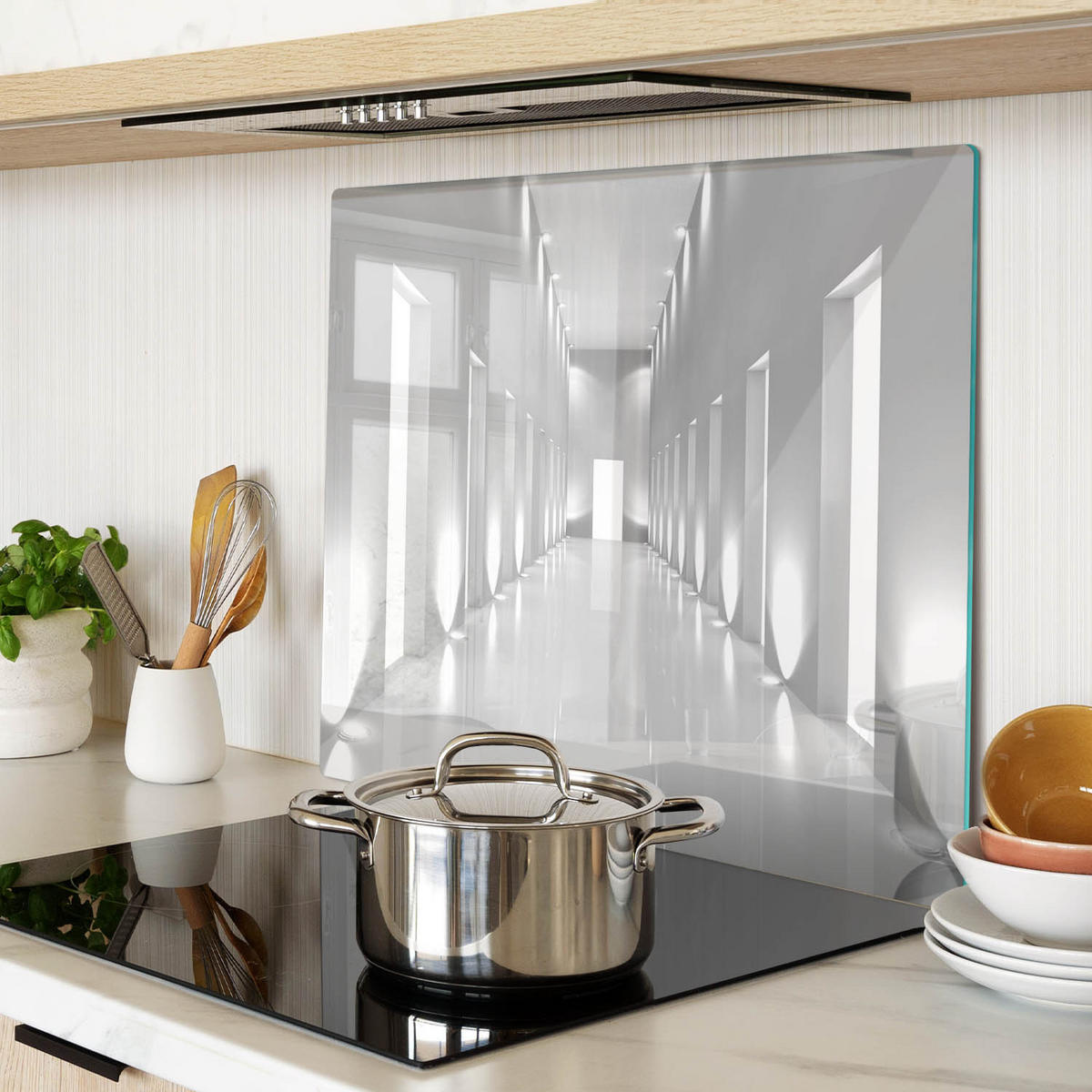 GLASPLATTE 60x52 cm Korridor - Weiß, Glas (60/0.4/52cm) - TULUP