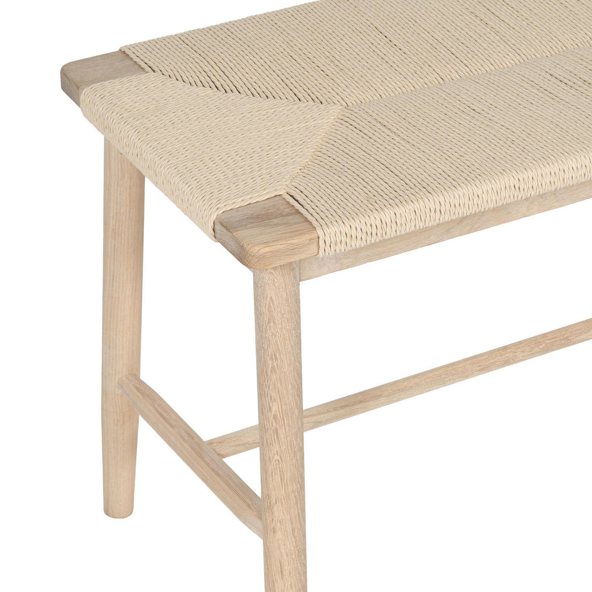 SITZBANK 110/35/47 cm Rattan / Eiche Eiche bianco - Eiche Bianco/Eichefarben, Holz/Papier (110/47/35cm) - Furnhouse