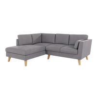 ECKSOFA Mario Grau Microfaser - Naturfarben/Grau, Buchenholz/Textil (221/186cm) - S-Style Möbel