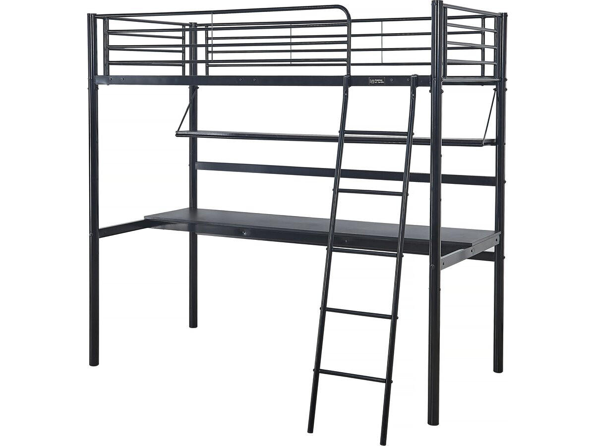 ETAGENBETT alona Schwarz - Schwarz, Metall (190/90cm) - Habitat Garten