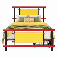 KINDERBETT mit Schubladen 90x200 cm Metall Rot - Rot, Metall (90/200cm) - Meubliv