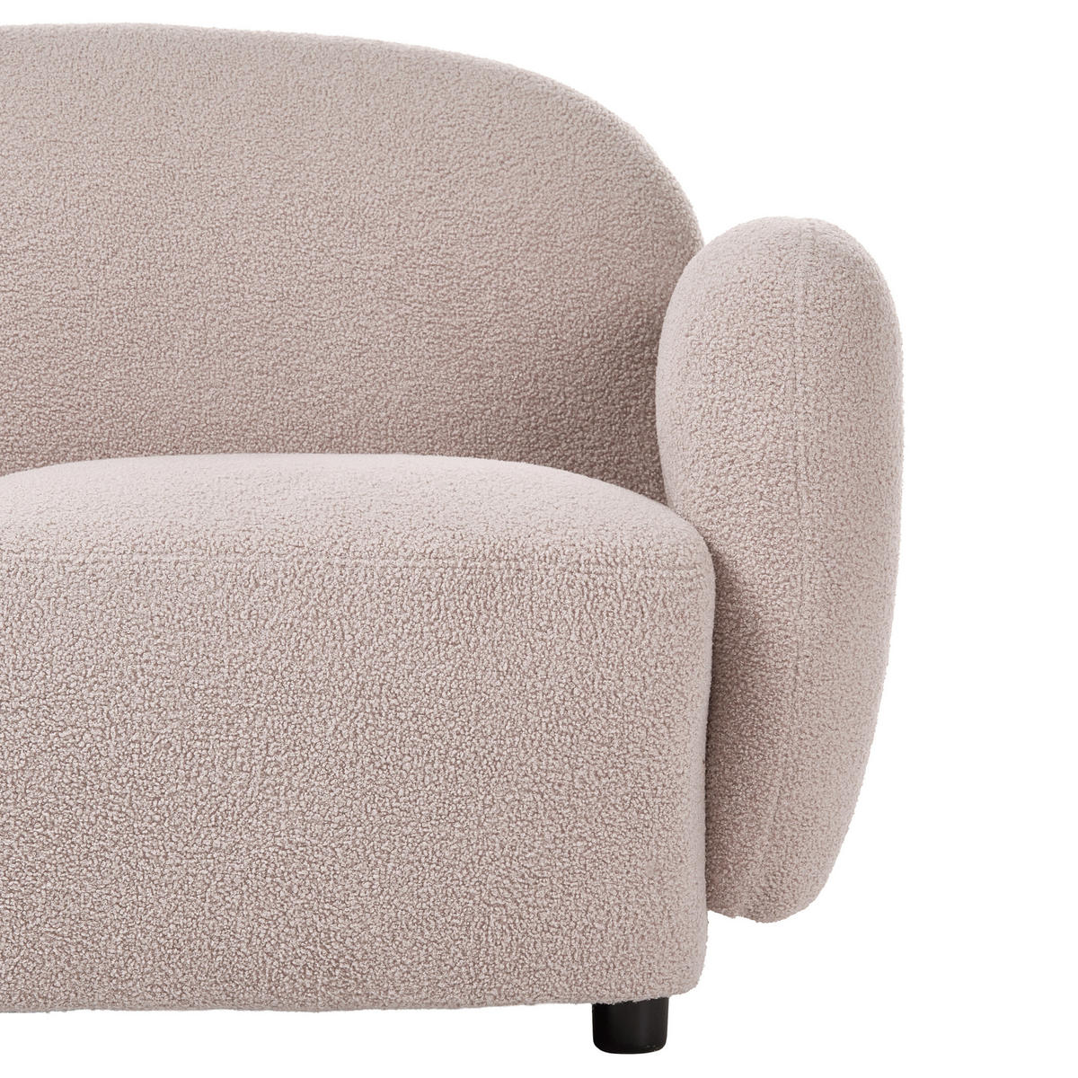 2-SITZER-SOFA Bouclé Beige Jule - Beige/Schwarz, Textil (151/77/82cm) - Beliani