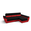 ECKSOFA L REBI L3 Rainbow 15/22 Rechts mit Schlaffunktion, Schwarz/Rot - Rot/Schwarz, Textil (251/140cm)