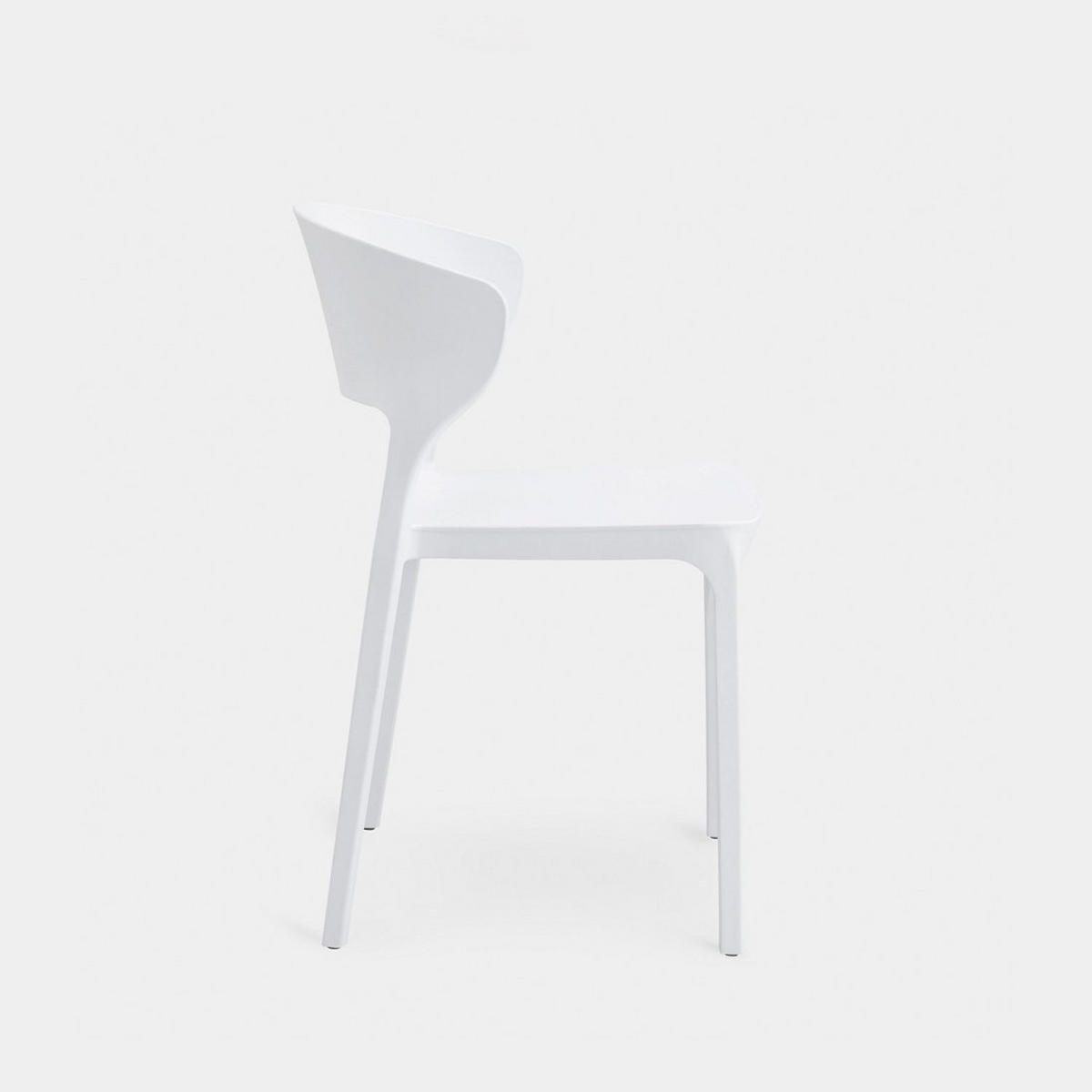 STUHL FÜR DRAUSSEN Serin Weiß 48 cm x 76 cm - Weiß, Kunststoff (48/76/52cm) - Klast Home