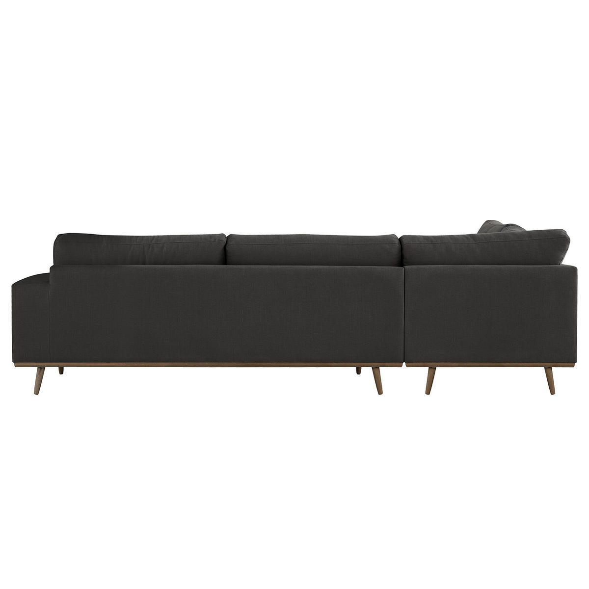 ECKSOFA mit Ottomane - Eichefarben/Anthrazit, Naturmaterialien/Eichenholz (287/219cm) - home24
