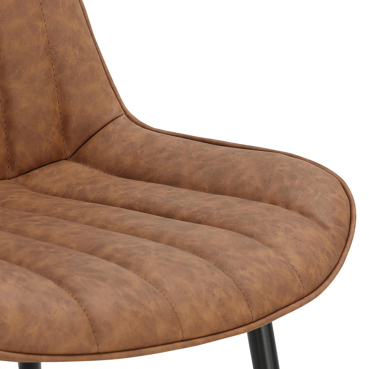 POLSTERSTUHL - Kunstleder - Braun, Kunststoff/Metall (53/81/60cm) - home24