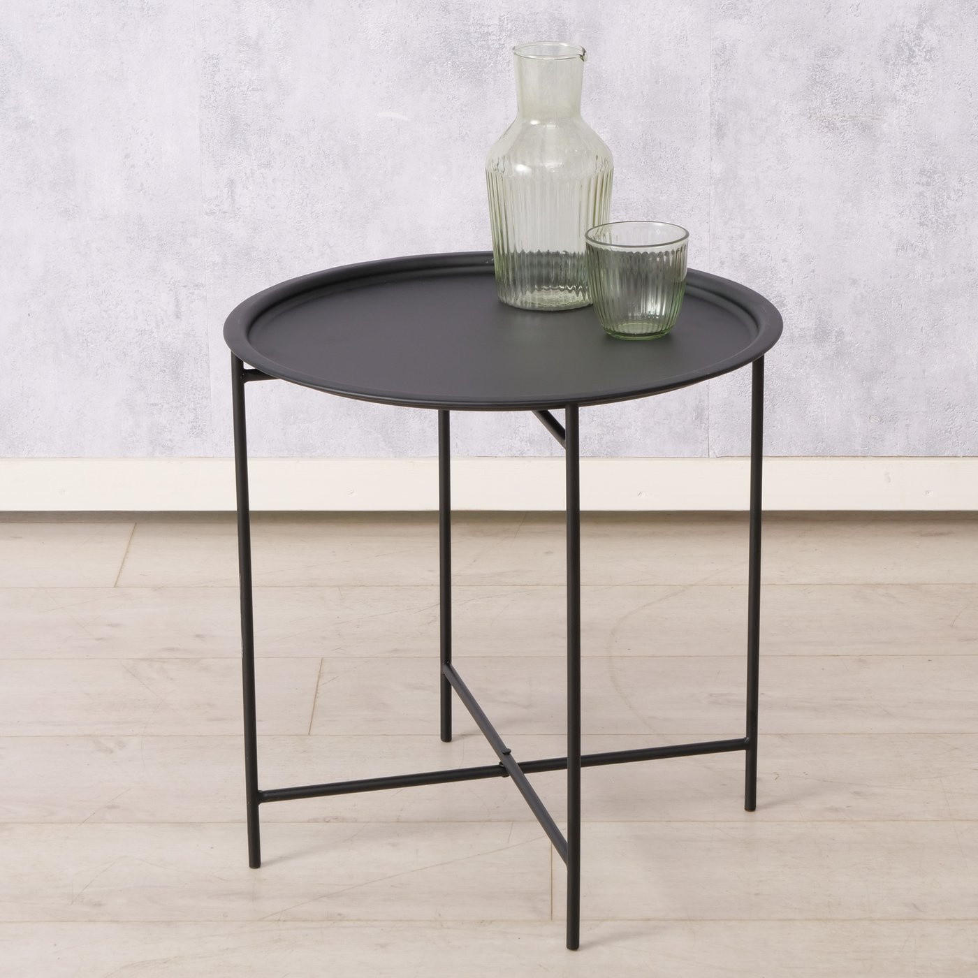BEISTELLTISCH Rocko Ø 46 cm - Schwarz, Metall (46/46/46cm) - Boltze Home