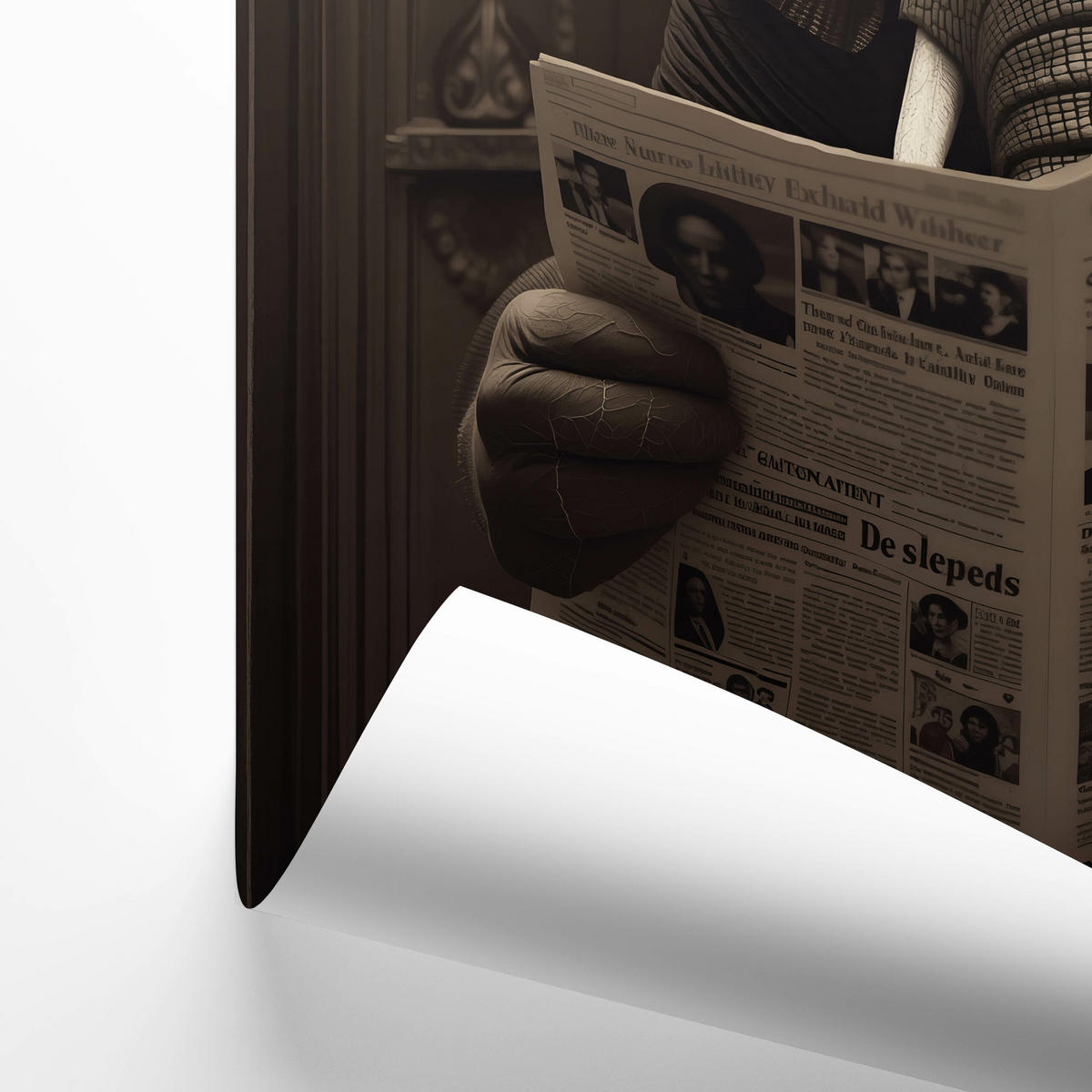 POSTER für WC Badezimmer ELEFANT in Toilette Retro Zeitung Abstraktion 30x40cm - Beige/Schwarz, Papier (30/40/40cm) - Muralo