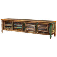 TV-BOARD Altholz 220x50x55 mehrfarbig lackiert FABLE #34 - Multicolor, Holz (220/55/50cm) - Massivmoebel24