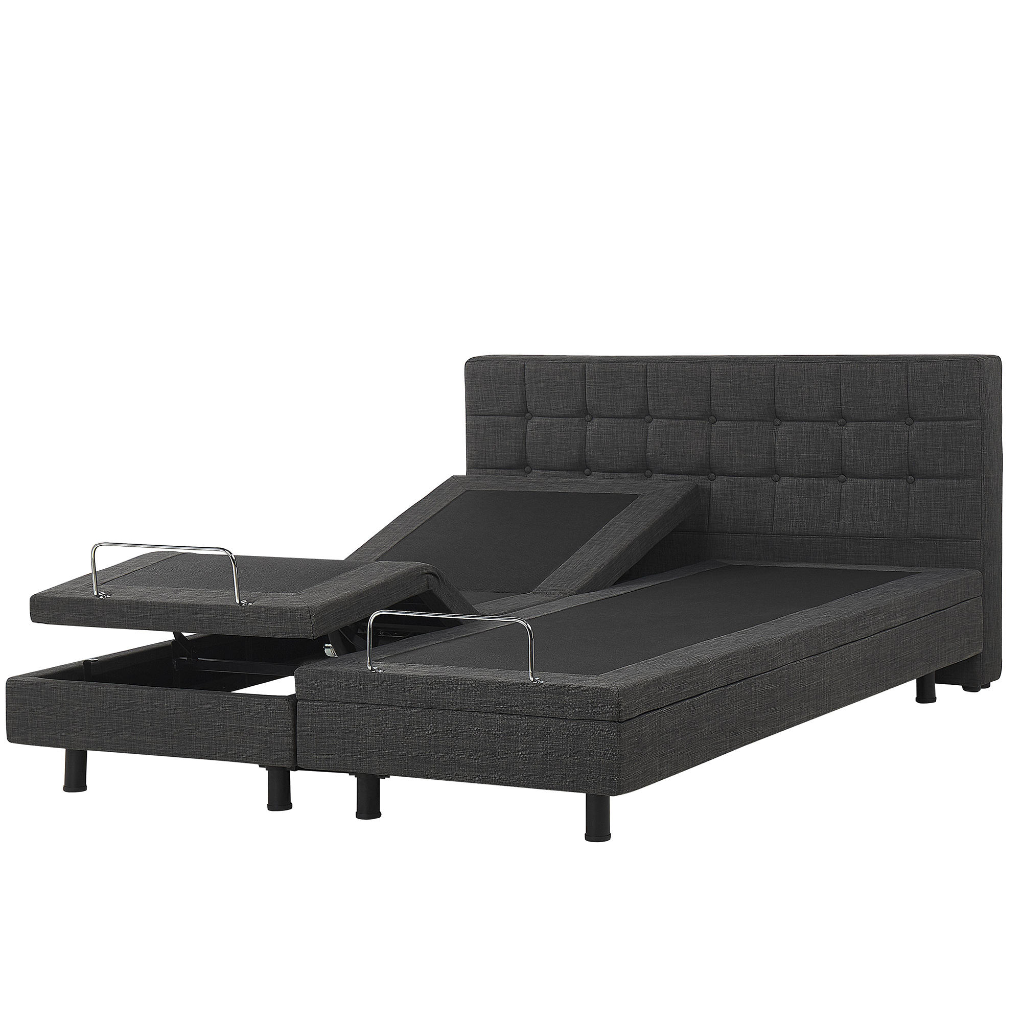 Beliani Polsterbett Dunkelgrau 180x200 cm