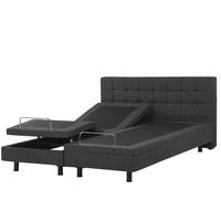 PAT TAPIȚAT 180/200cm gri închis Duke - gri închis, material textil (180/200cm) - Beliani