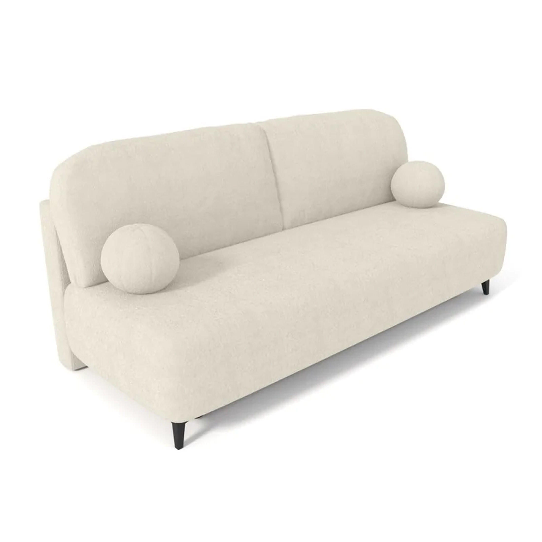 SCHLAFSOFA MIO, Sofa mit Schlaffunktion und Bettkasten, Farbe: Creme, Bouclé-Stoff - Creme, Textil (198/90/86cm) - Sepro Meble