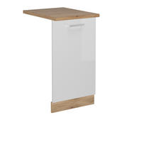 FRONTBLENDE R-Line Weiß Hochglanz 45 cm , AP Eiche - Honigeiche/Weiß Hochglanz, Holzwerkstoff (45/81.8/1.6cm) - Vicco