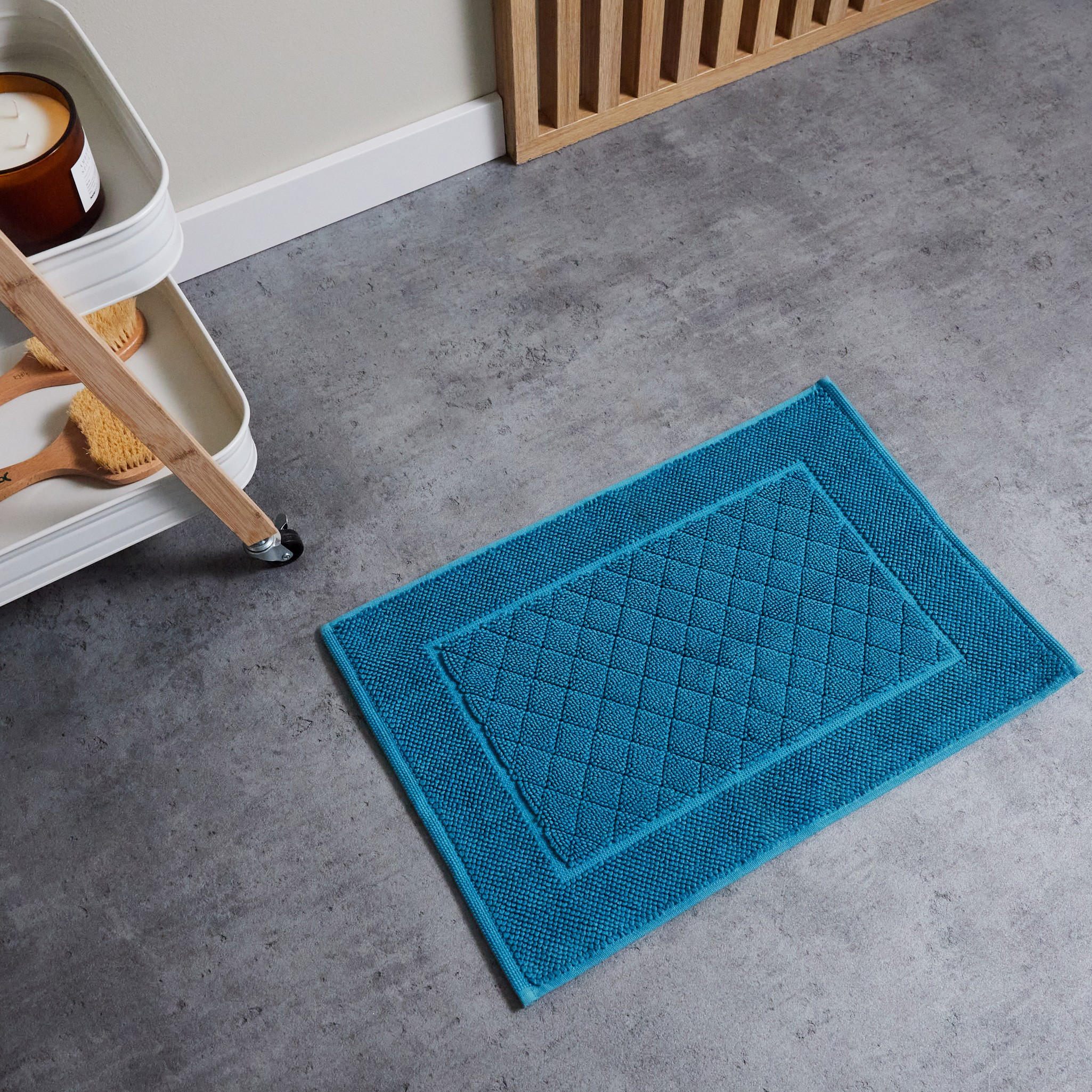 BADTEPPICH Wolteeri - Türkis, Textil (40/60cm) - home&you