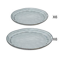 TELLER Flower 12er-Set - Blau, Keramik (2.7/26.5/26.5cm) - Secret de Gourmet