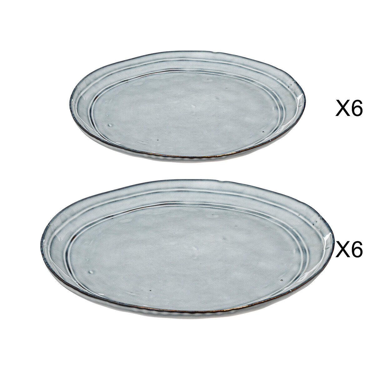 TELLER Flower 12er-Set - Blau, Keramik (2.7/26.5/26.5cm) - Secret de Gourmet