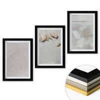 WANDBILDER 3er-Set - 20x30 cm Schwarzer Rahmen - Boho-Textur aus Sandsteinen - Schwarz, Kunststoff (20/30cm) - ArtPrintCave