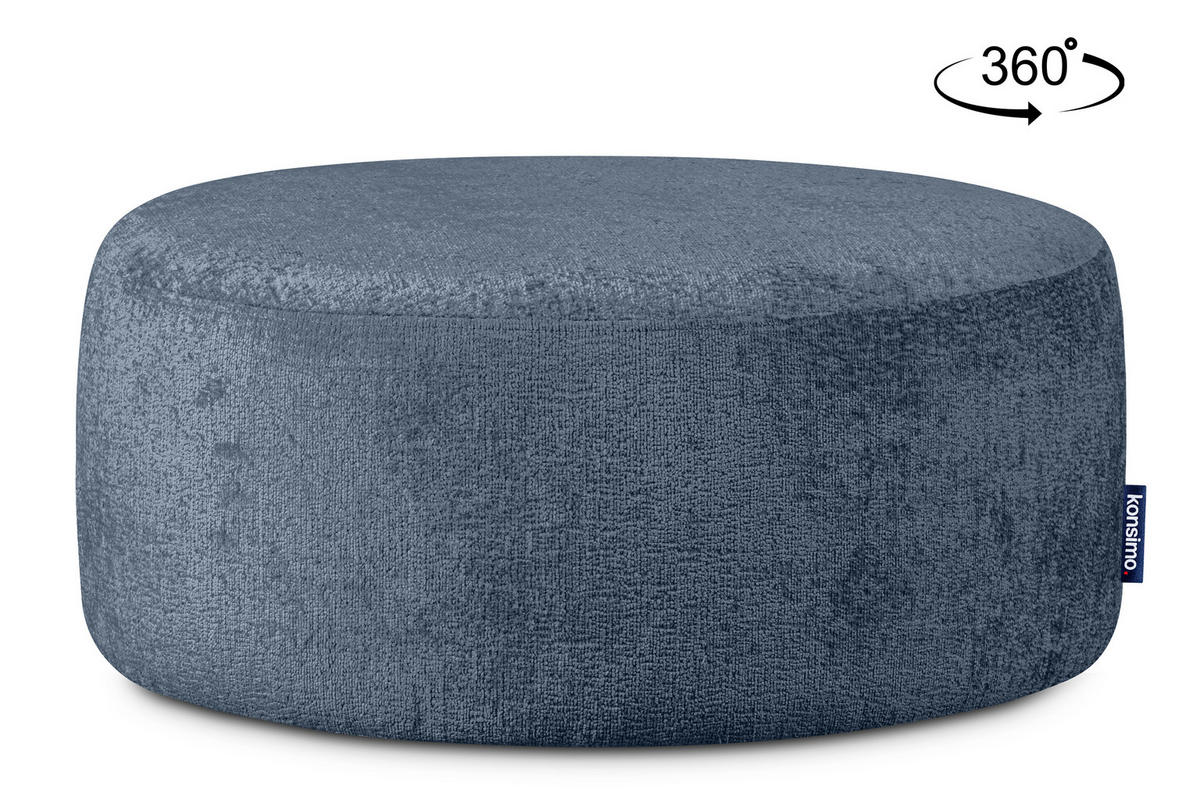 SITZHOCKER RAGGI mit 360° Drehfunktion, Dunkelblau - Dunkelblau, Textil (80/36/80cm) - KONSIMO®