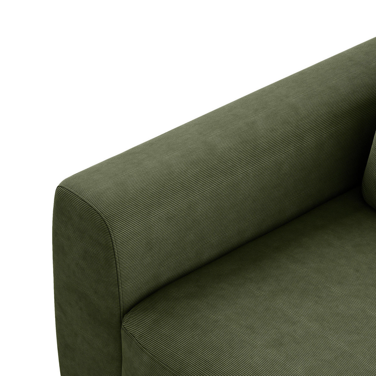 3-SITZER SOFA - Schwarz/Grün, Kunststoff/Textil (252/80/117cm) - home24