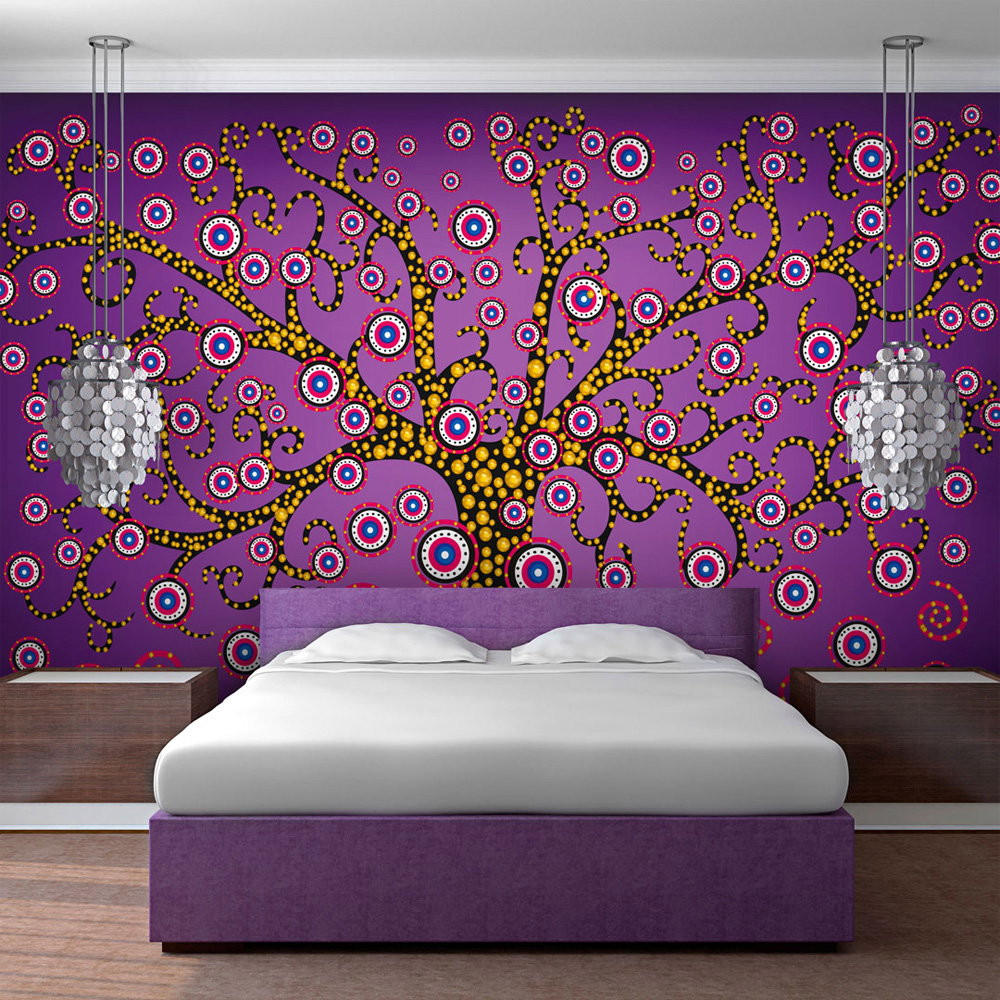 VLIESTAPETE Lila 300/210 cm - Gelb/Lila, Textil (300/1cm) - KUNSTLOFT
