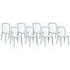 GARTENSTUHL 8er-Set Kunststoff weiß/grau Spezia - Weiß/Grau, Kunststoff (42/89/49cm) - Beliani
