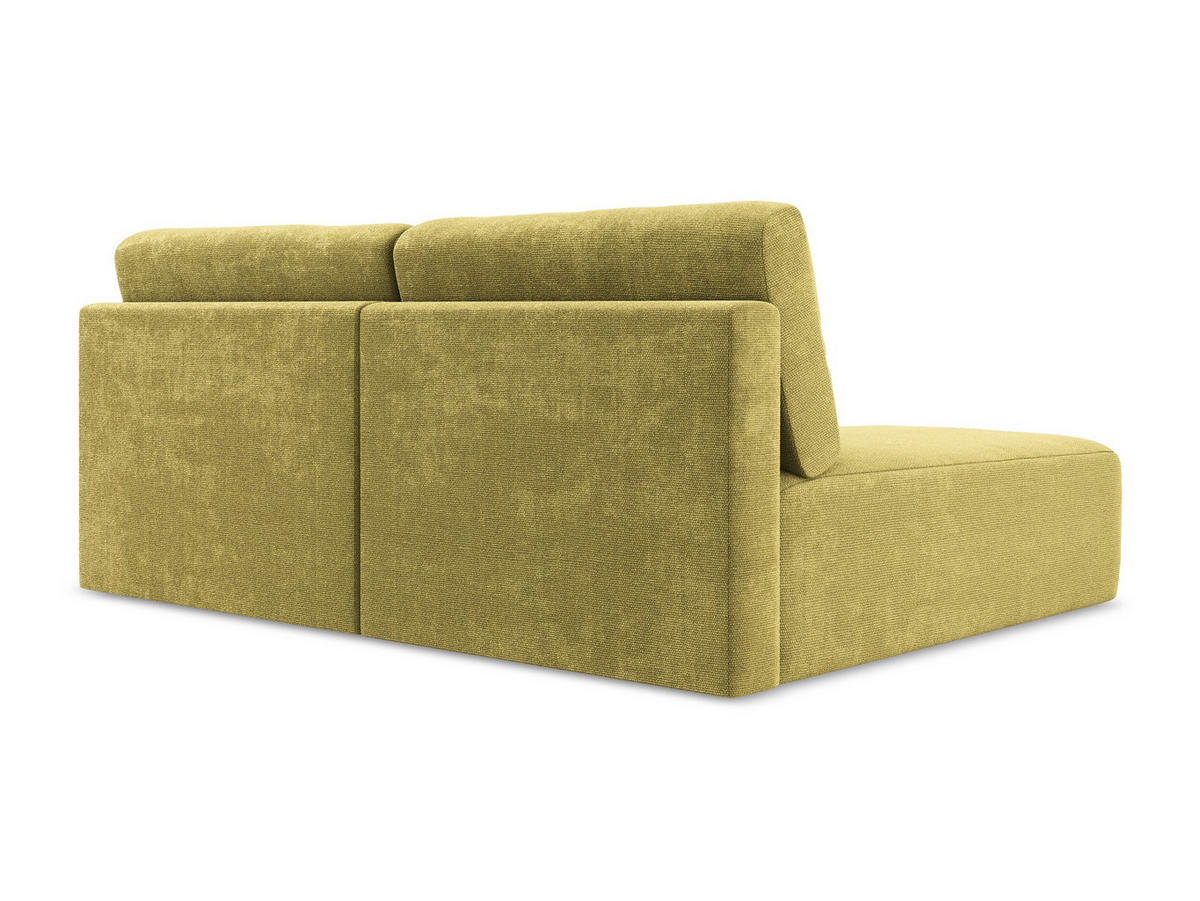 ECKSOFA mit Schlaffunktion links Chenille Stoff Grün - Limette/Schwarz, Kunststoff/Textil (149/210cm) - Makamii