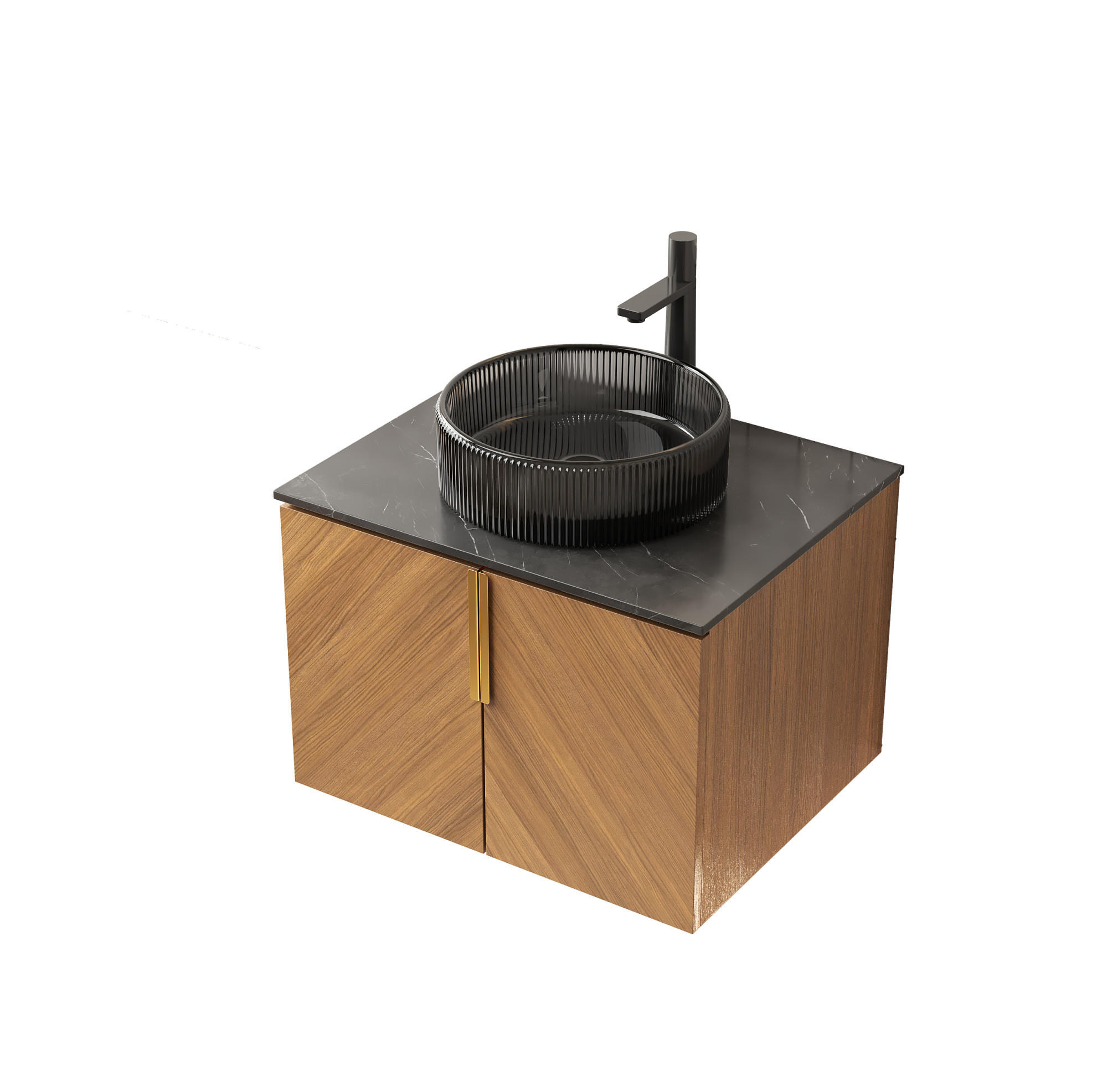 Okwish Waschtischkombi Schwarz 61x52.6x50 cm