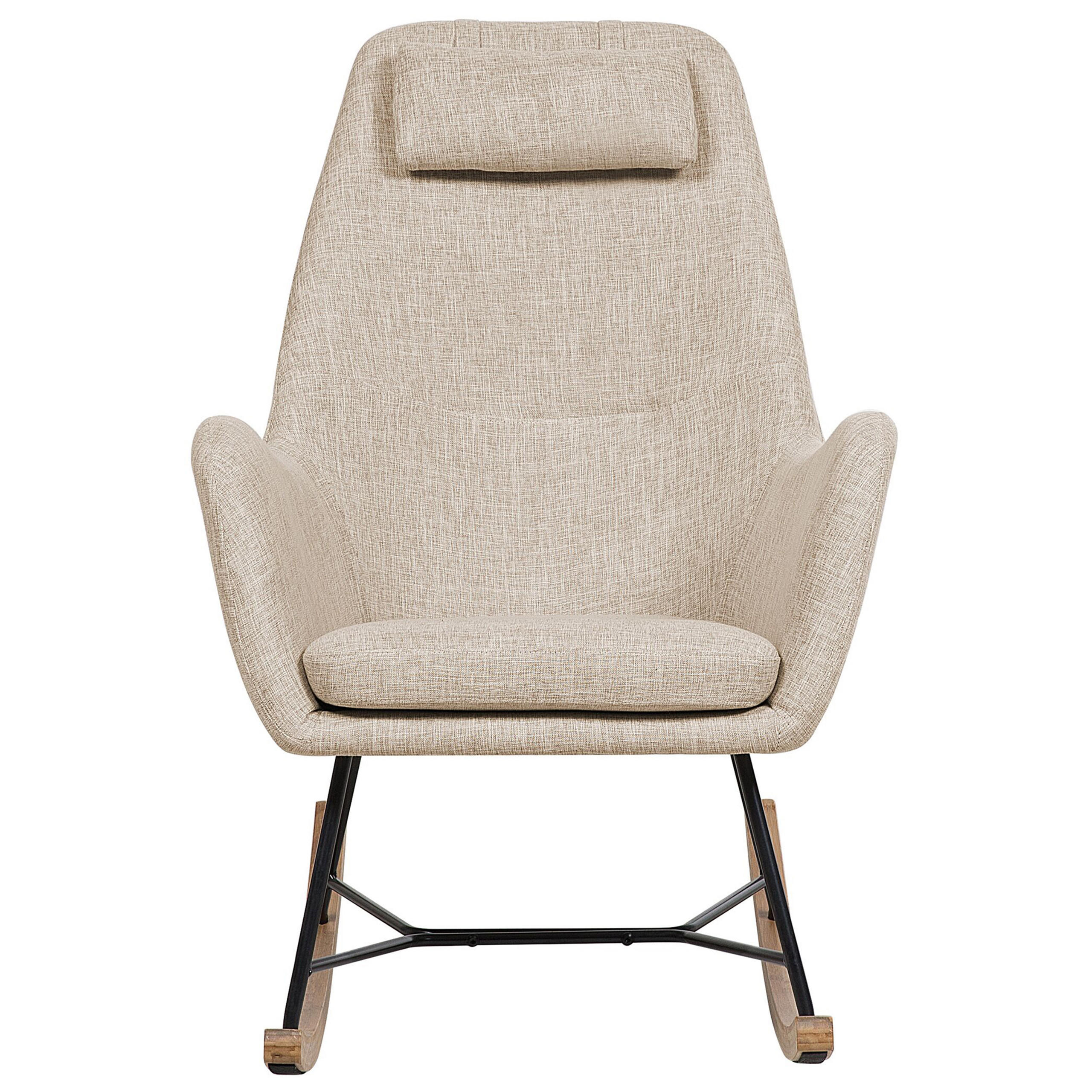 SCHAUKELSESSEL Helles Beige Arrie - Hellbraun/Beige, Textil (48/116/92cm) - Beliani