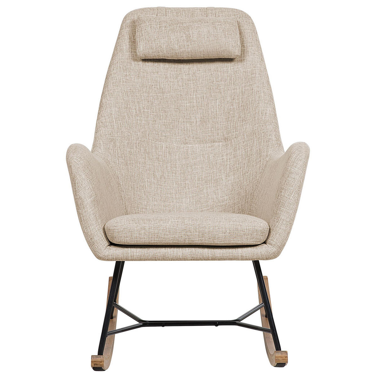 SCHAUKELSESSEL Helles Beige Arrie - Hellbraun/Beige, Textil (48/116/92cm) - Beliani