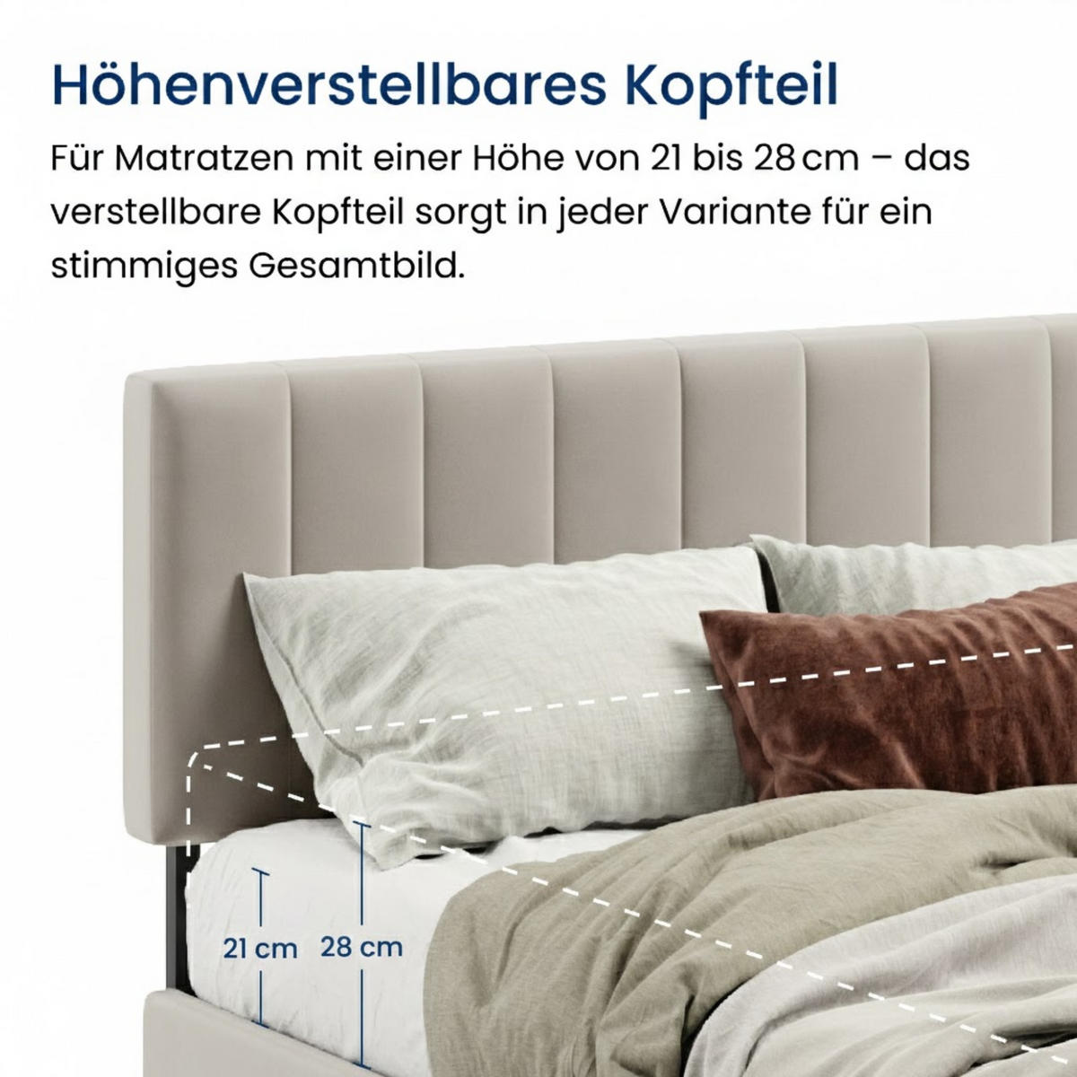 POLSTERBETT 160x200 cm in Beige - Beige, Metall (160/200cm) - Home Collective