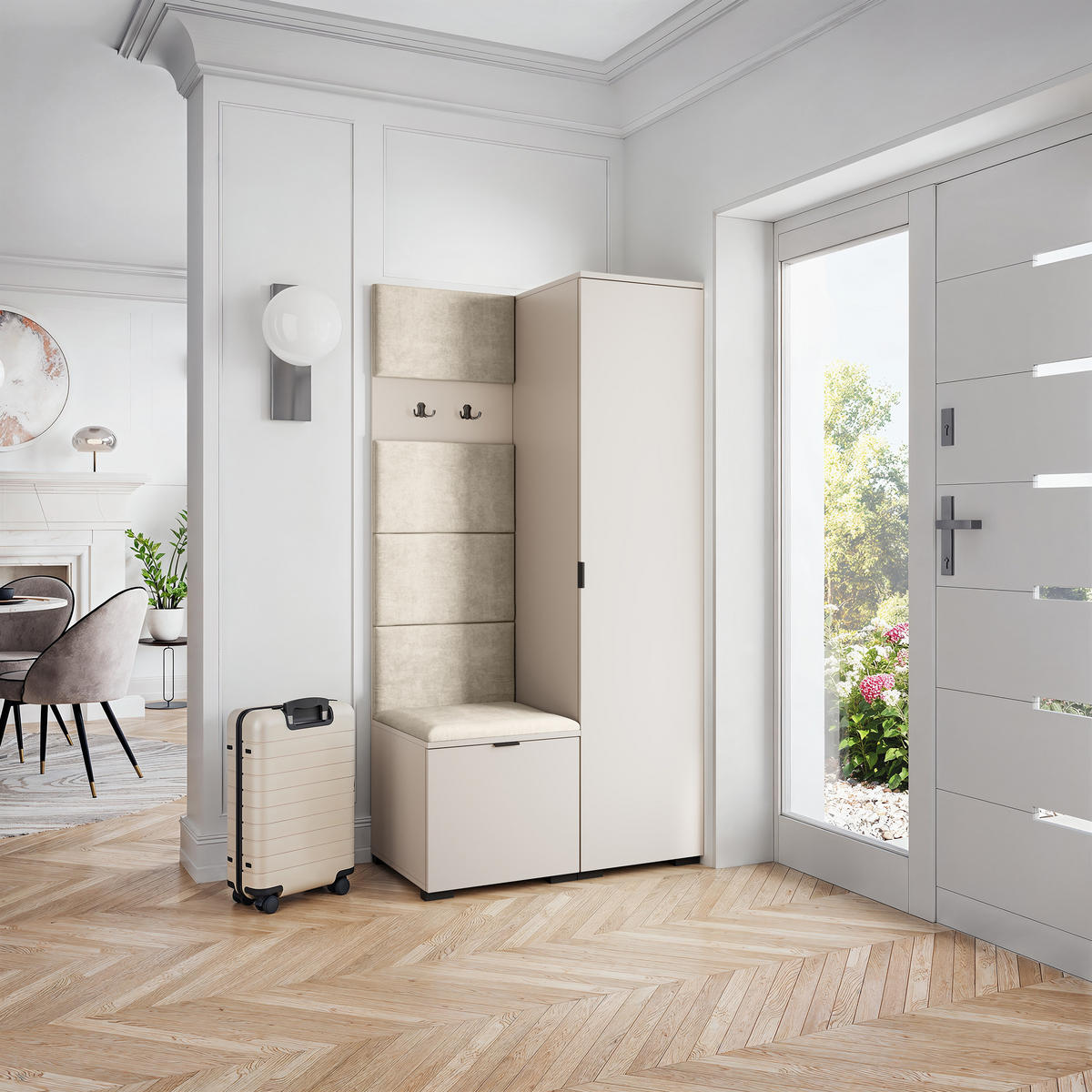 GARDEROBENSCHRANK LORI 95/181/51 cm Modern Kaschmir - Kaschmir, Holzwerkstoff (95/181/51cm) - MASSENO