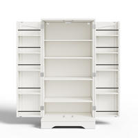 BUFFET 60/40/120.5 cm Weiß LED-Sensorlicht und 2-türiger Aufbewahrungsschrank - Weiß, Holz (60/120/40cm) - Oxeza