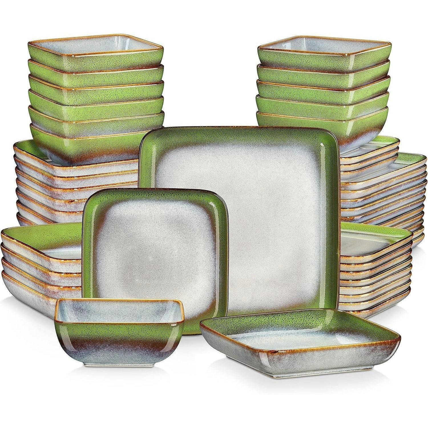 TAFELSERVICE 48-teiliges Set Steinzeug Blaugrün - Petrol, Keramik (26.7/2.5/26.7cm)