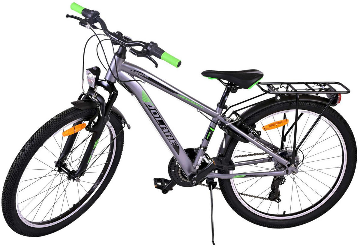 KINDERFAHRRAD Cross - Jungen - 2 Handbremsen - 18 Gänge - 24 Zoll - Grau - Grau, Metall (70cm) - TPFSports