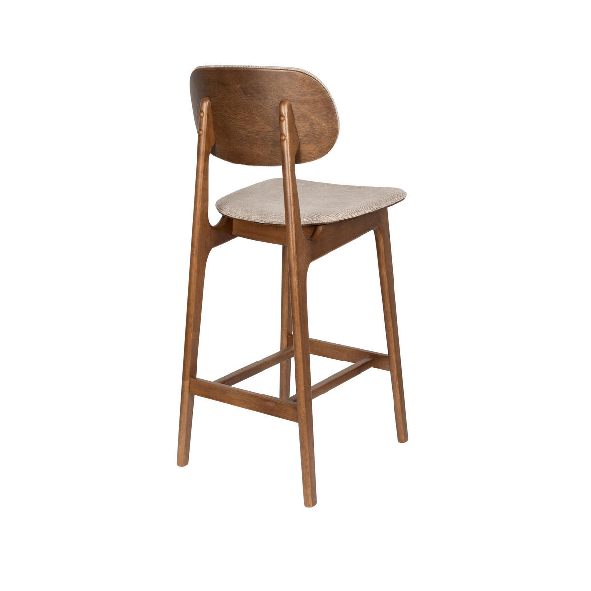 BARHOCKER Marais Rückenlehne 68,5 cm Walnussfarbe/ Beige - 2 er Set - Beige/Braun, Kunststoff (44.5/104/55.5cm) - Dutchbone
